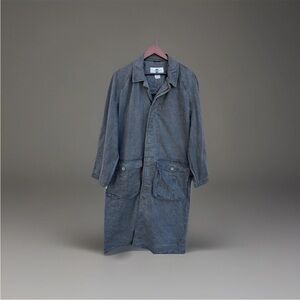 Vintage Coda Men Coat Cotton Button Front Gray Small
